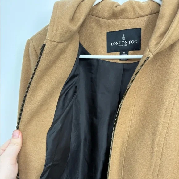 London Fog Women's Tan Hooded Walker Coat - Picture 6 of 10
